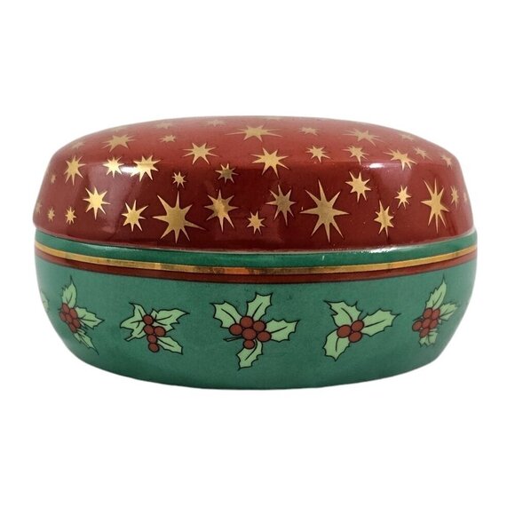 Mikasa Fine Porcelain Holiday Elegance Oval Covered Holiday Trinket Box NWT - Picture 1 of 17